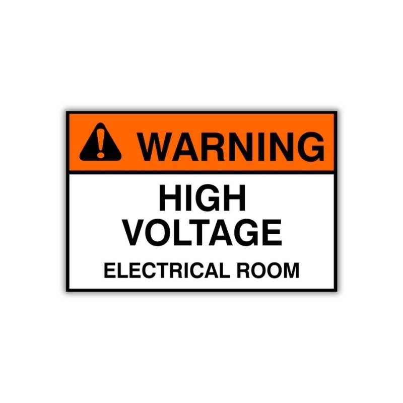 Warning High Voltage Electrical Room Safety Sign (WARN5)