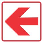 RED ARROW - LOCATION OF FIRE FIGHTING EQUIPMENT SAFETY SIGN - LEFT