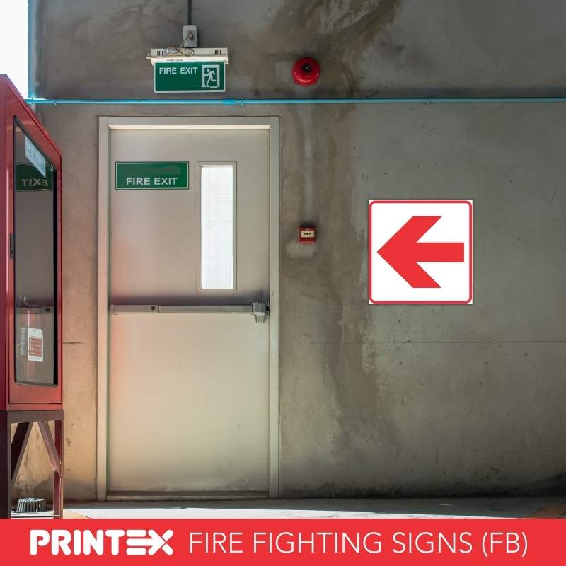RED ARROW - LOCATION OF FIRE FIGHTING EQUIPMENT SAFETY SIGN