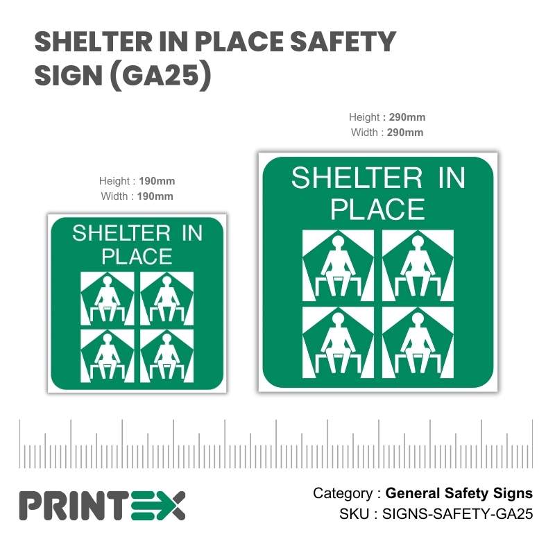 Shelter In Place Safety Sign (GA25)