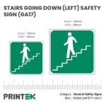 Stairs Going Down (Left) Safety Sign (GA17)