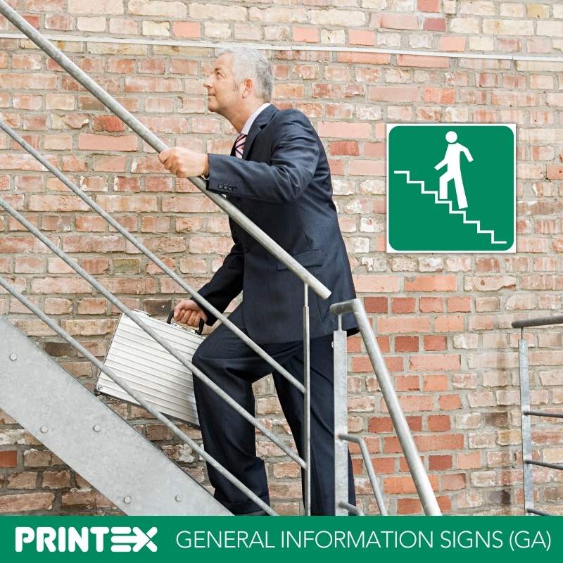 Stairs Going Up (Left) Safety Sign (GA18.1)