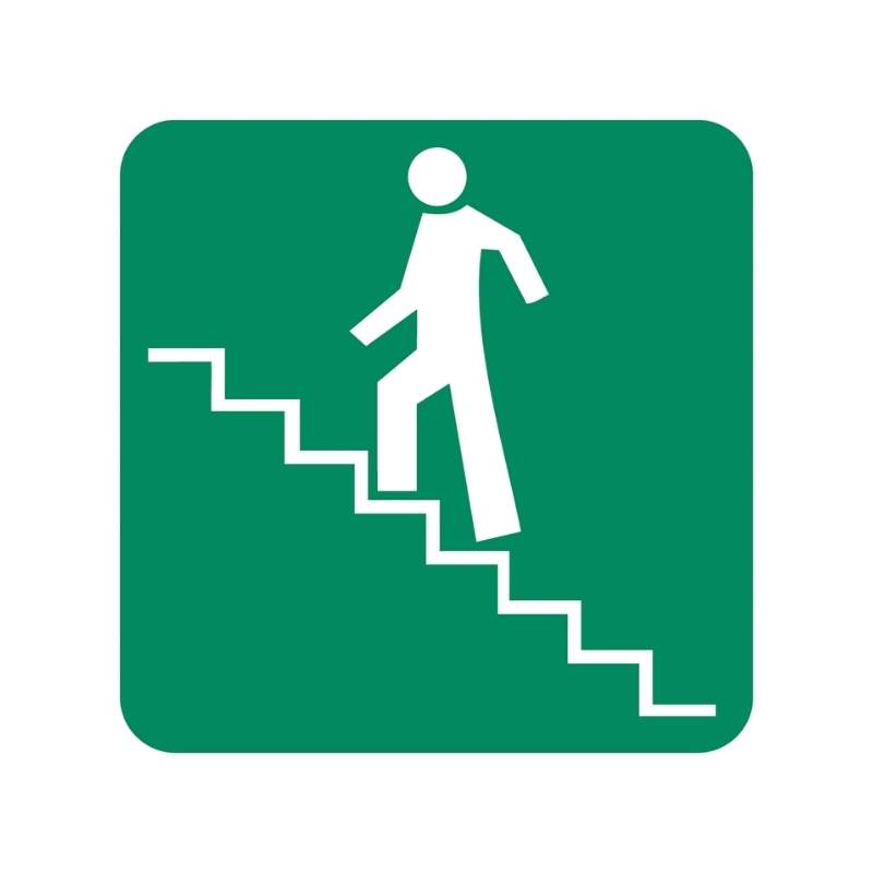 Stairs Going Up (Left) Safety Sign (GA18.1)
