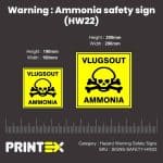 Warning : Ammonia Safety Sign (HW22)