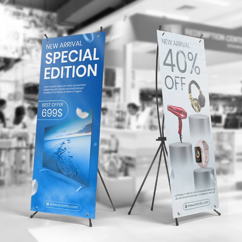 Custom Printed X-Banner Display