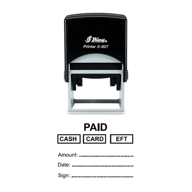 Shiny S-827 Ready Made Stamp PAID Options