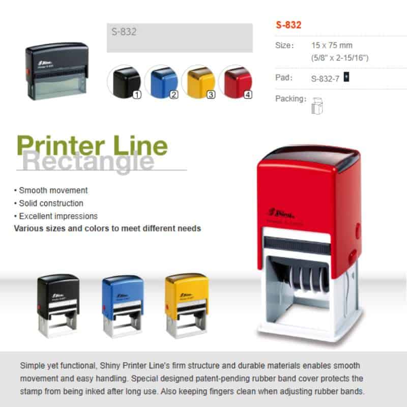 Shiny S-832 Custom Stamp Specifications