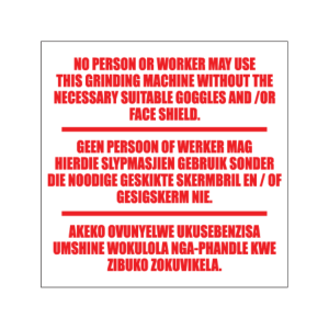 Grinder Usage Business Sign