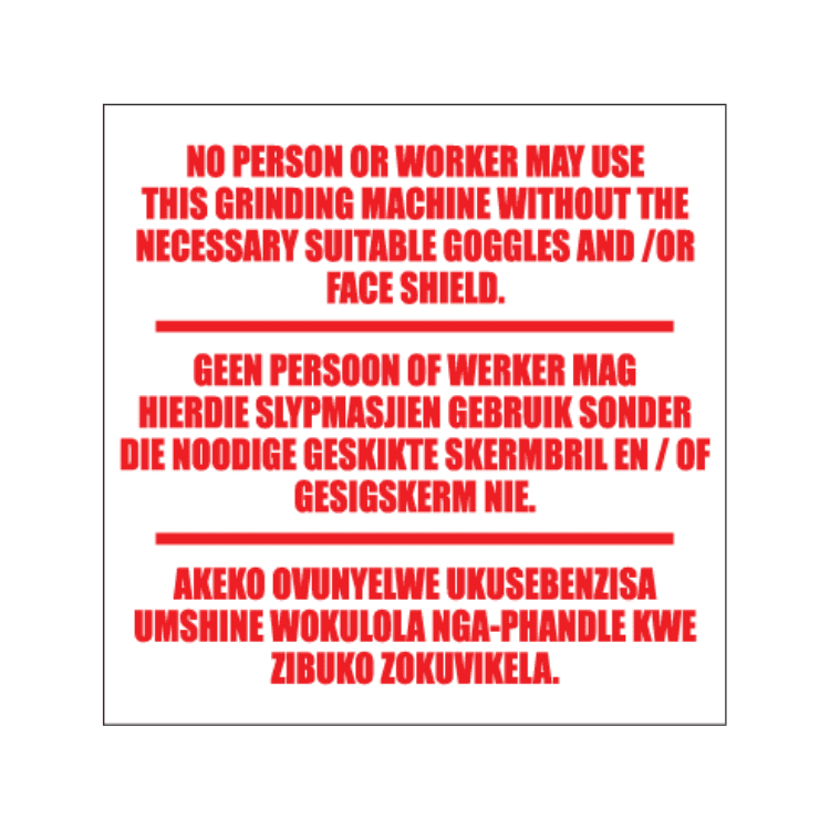 Grinder Usage Business Sign