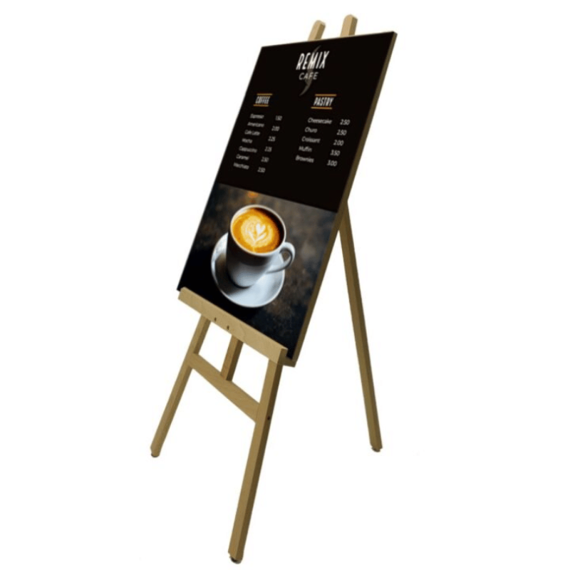 Side View for Wooden Display Easel