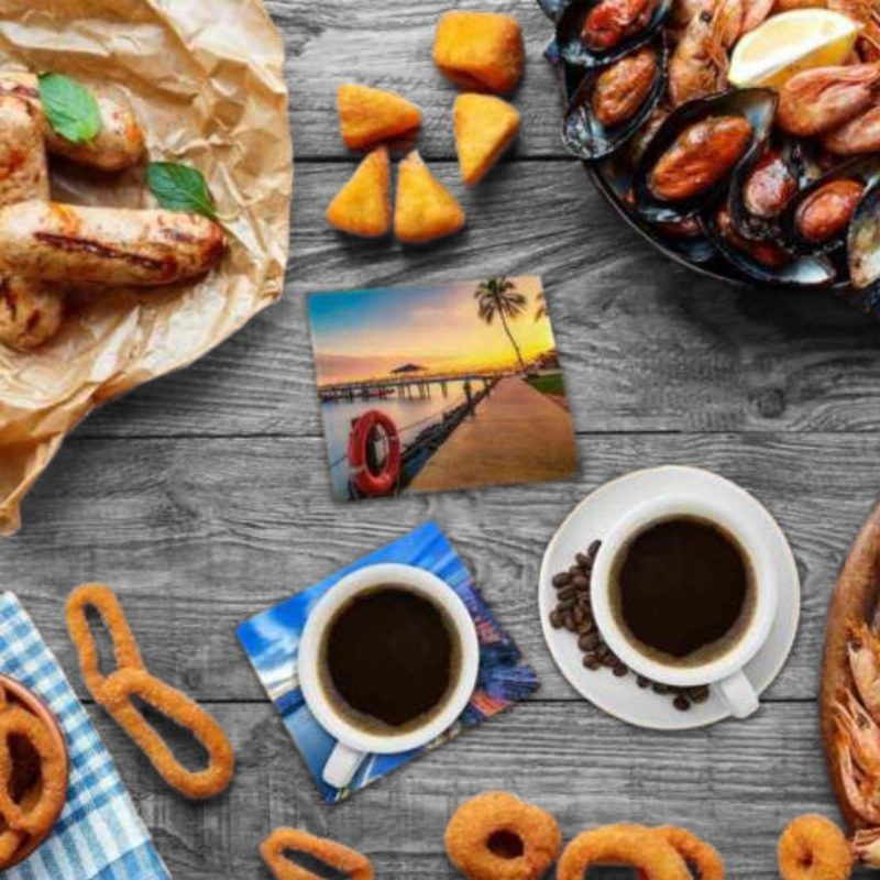 Square Glass Table Coasters