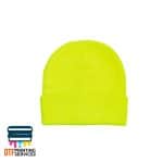 Custom Branded neon yellow Beanies