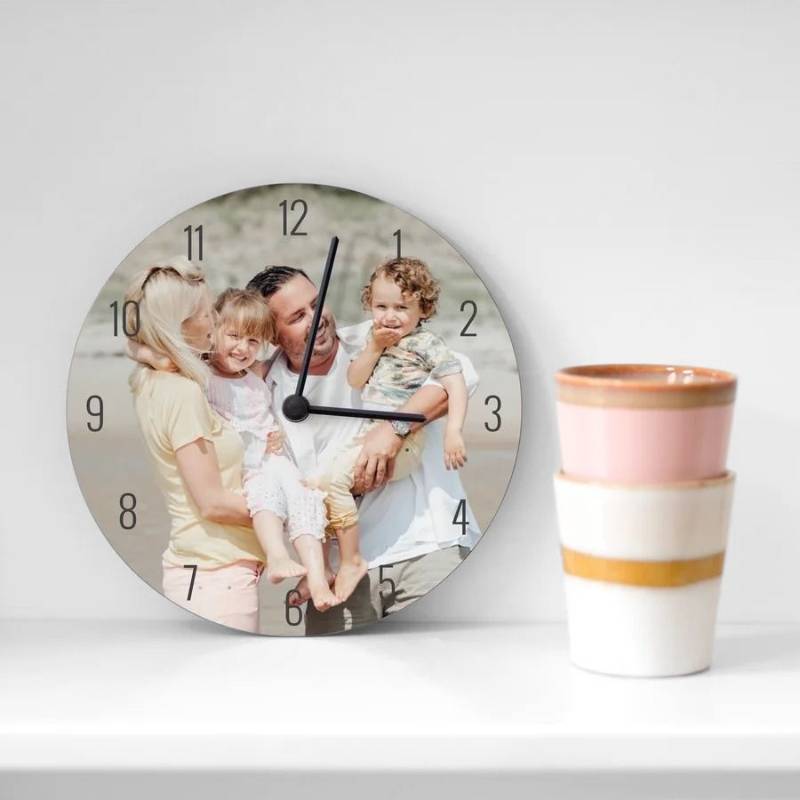Round photo wall clocks
