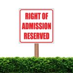 Admission Reserved Sign