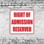 Admission Reserved Sign