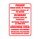 Beware of Dog Multilingual Sign