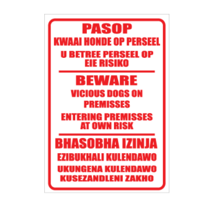 Beware of Dog Multilingual Sign