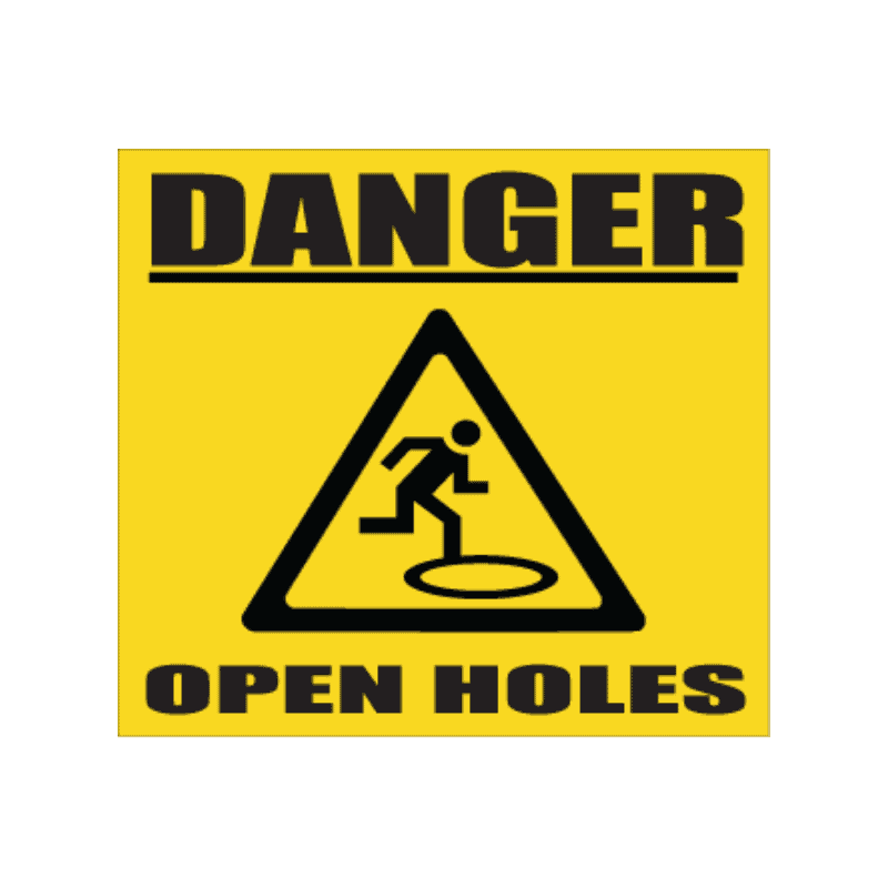 Danger Open Holes Sign