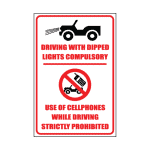 Dipped Lights No Cellphone Sign
