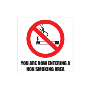 Entering Non Smoking Area Sign
