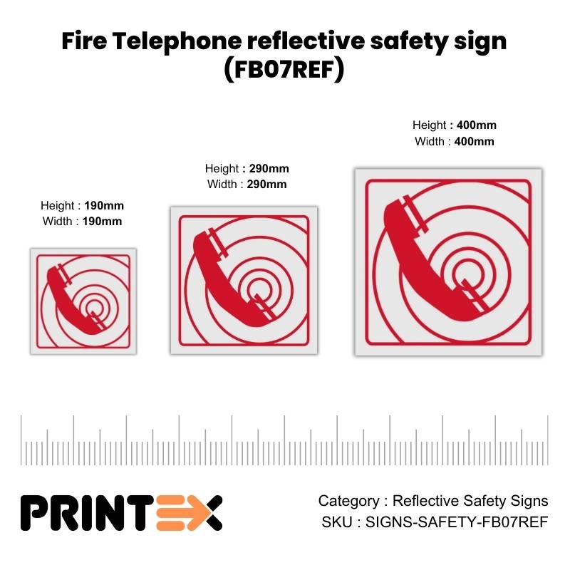 Fire Telephone reflective safety sign (FB07REF)