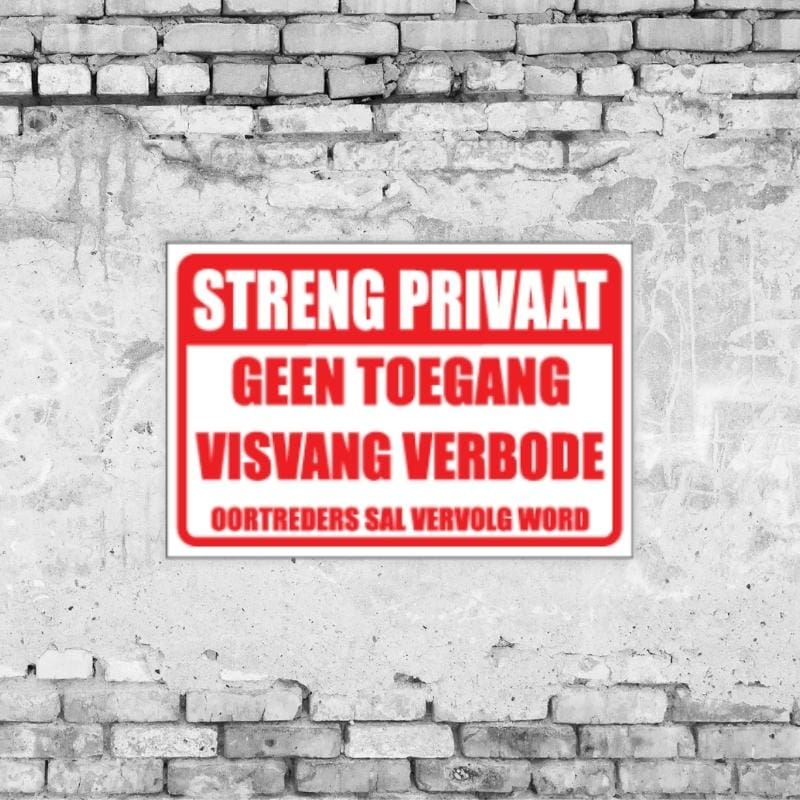 Geen Visvang Sign