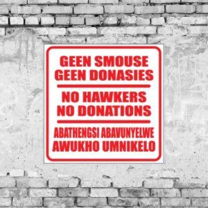 No Hawkers Sign