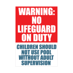 No Lifeguard Sign