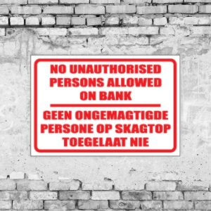 No Persons On Bank Sign