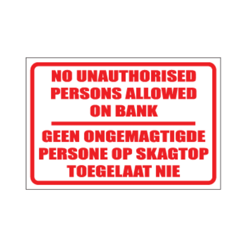No Persons On Bank Sign