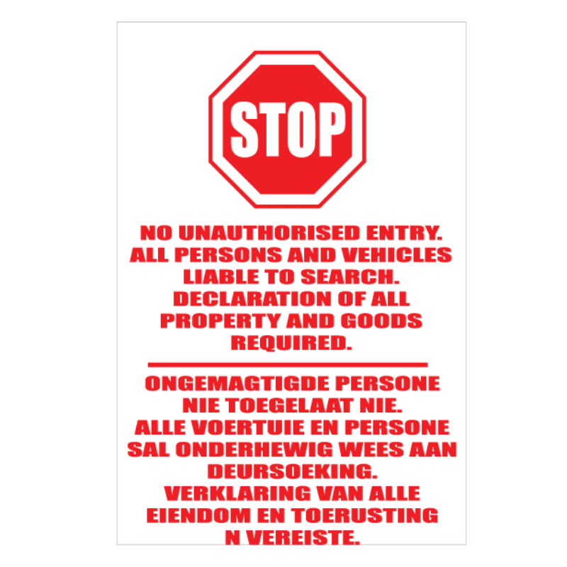 Not Allowed Premises Sign