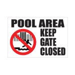 Pool Area Notice Sign