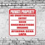 Private Property No Entry Sign