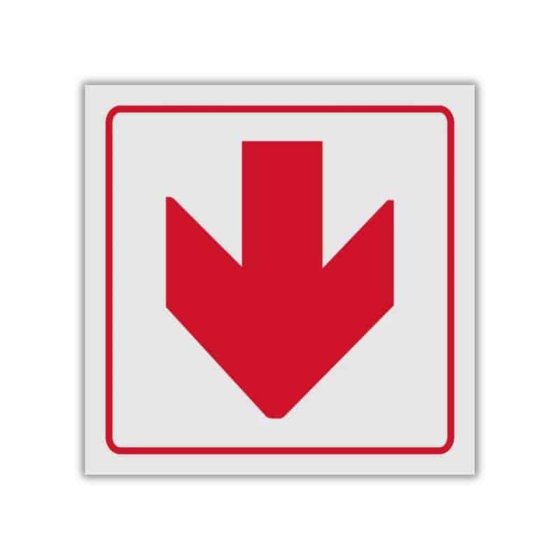 Red Downward Arrow reflective safety sign