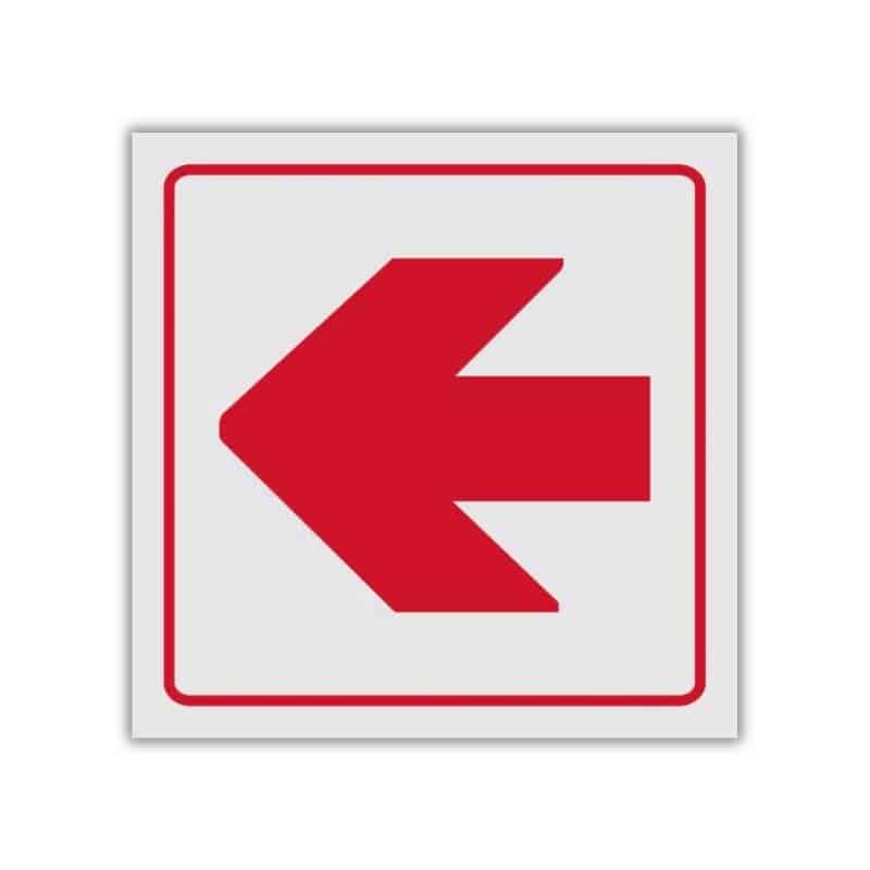 Red Left Arrow reflective safety sign