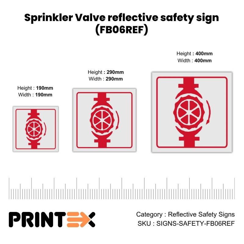 Sprinkler Valve reflective safety sign (FB06REF)
