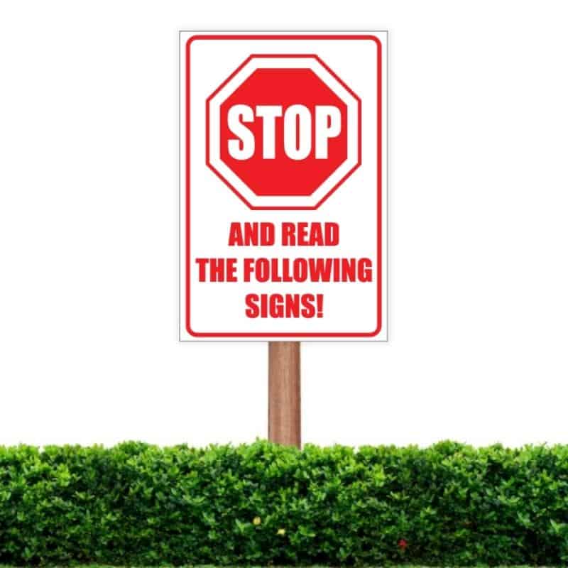 Stop and Read Sign