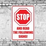 Stop and Read Sign