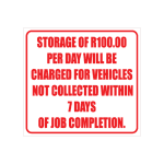 Storage Charges Sign