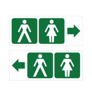 Toilets Arrow Sign
