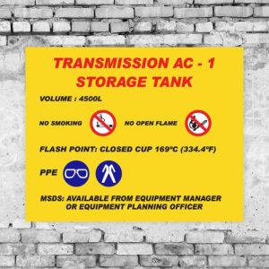 Transmission AC-1 Storage Tank Sign
