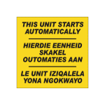 Unit Starts Automatically Sign