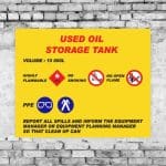 Used Oil Storage Tank Sign