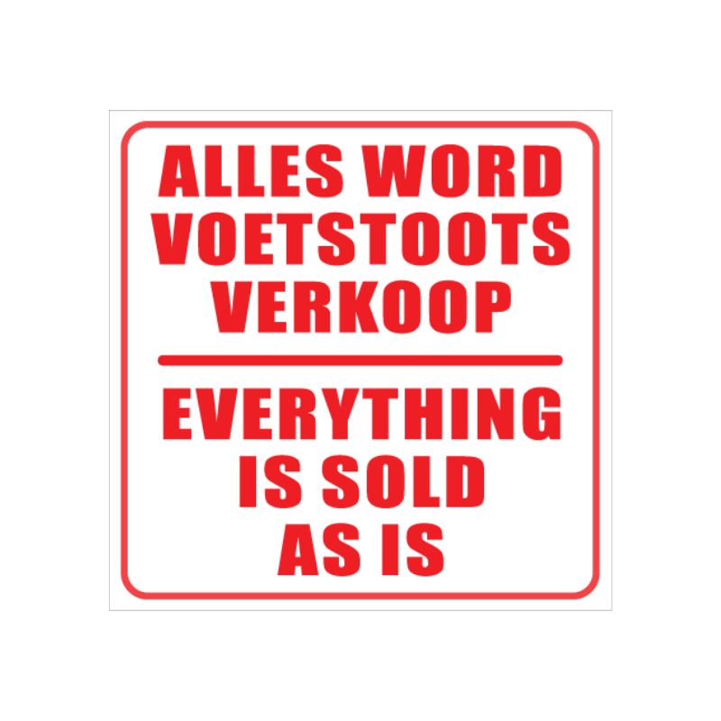 Voetstoots Sign