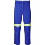 ROYAL BLUE Safety Polycotton Boiler Suit - Reflective Arms & Legs - Yellow Tape
