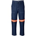 BLUE Cast Premium 100% Cotton Denim Pants - Reflective Legs - Orange Tape