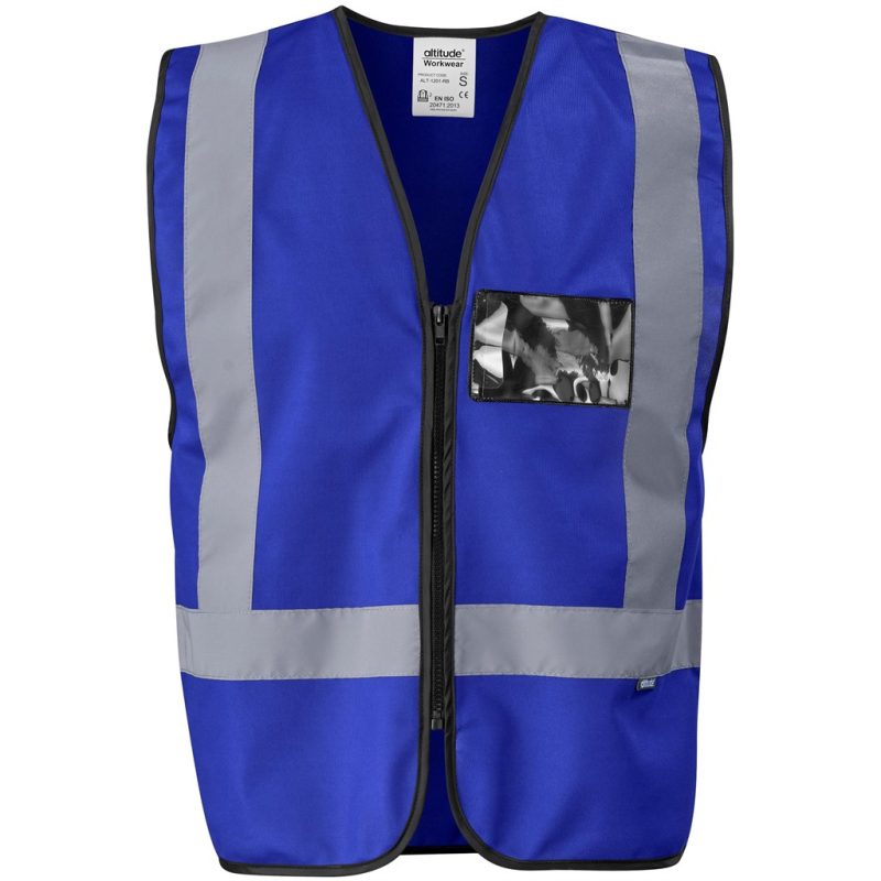 ROYAL BLUE Direction En4 Hi-Viz Reflective Full Zip Vest