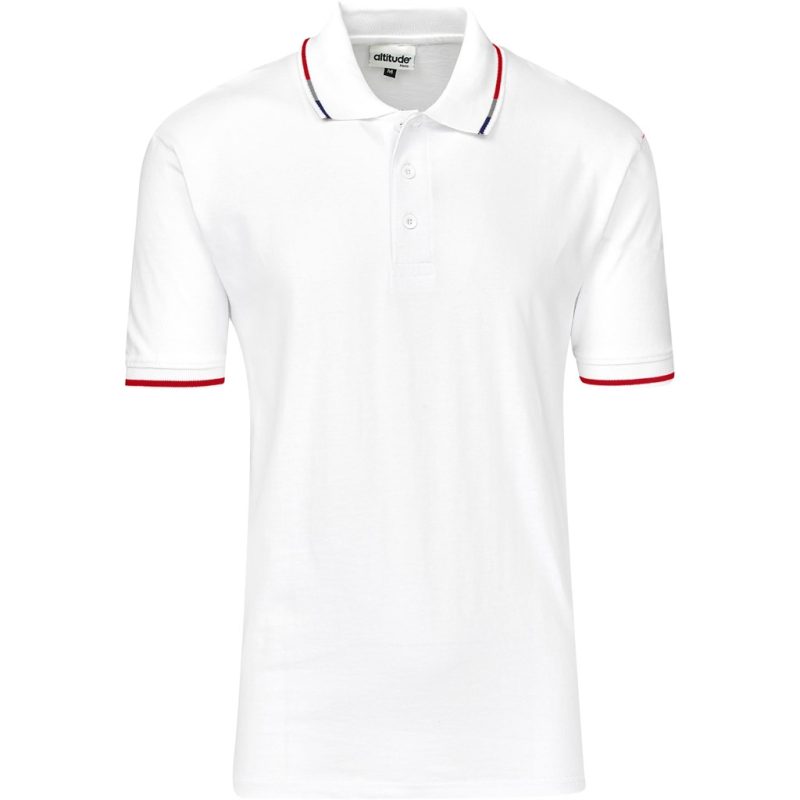 WHITE Mens Ash Golf Shirt - White