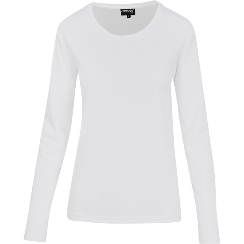 WHITE Ladies Long Sleeve All Star T-Shirt