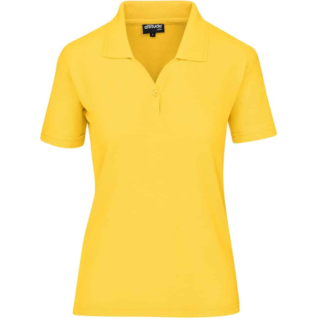 YELLOW Ladies Basic Pique Golf Shirt